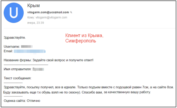 Отзыв покупателя VitoGarm